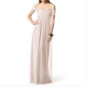Dessy Collection by Vivian Diamond Blush Pink Lux Chiffon Dress 0 Convertible